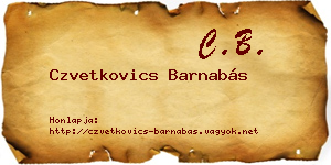Czvetkovics Barnabás névjegykártya