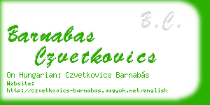 barnabas czvetkovics business card